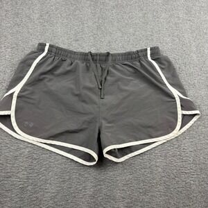 Under Armour Women's M Fly By Running Shorts Gray White Mesh Trim Brief Liner